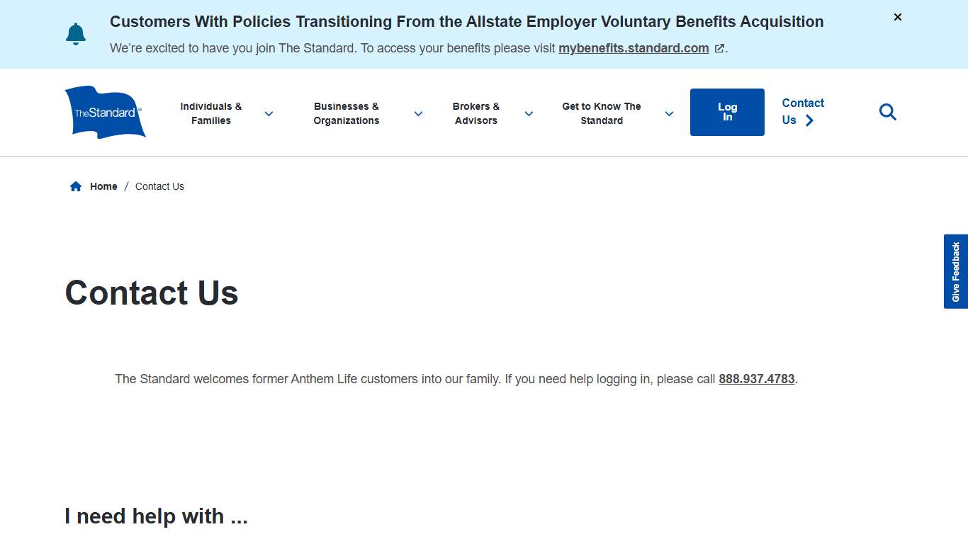 Contact Us The Standard